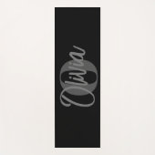 Cooles Monochrome Schwarz Grau Modernes Script Mon Yogamatte (Vorderseite)