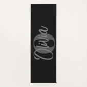 Cooles Monochrome Schwarz Grau Modernes Script Mon Yogamatte (Rückseite)