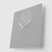 Cooles Monogramm, angesagter Logo-ArtVibe | grau Quadratische Wanduhr (Winkel)