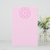Cooles Monogramm, Angesagter Logo-Stil | Rosa und Briefpapier (Stehend Vorderseite)