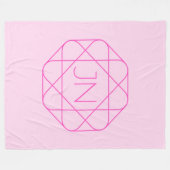 Cooles Monogramm, Angesagter Logo-Stil | Rosa und Fleecedecke (Vorderseite (Horizontal))
