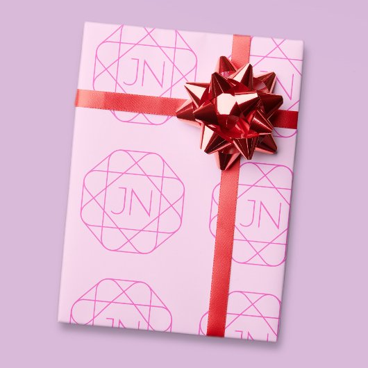 Cooles Monogramm, Angesagter Logo-Stil | Rosa und  Geschenkpapier