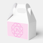 Cooles Monogramm, Angesagter Logo-Stil | Rosa und  Geschenkschachtel (Rückseite)