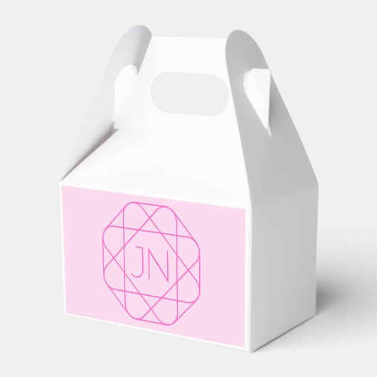 Cooles Monogramm, Angesagter Logo-Stil | Rosa und  Geschenkschachtel (Vorderseite)