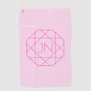 Cooles Monogramm, Angesagter Logo-Stil   Rosa und  Golfhandtuch