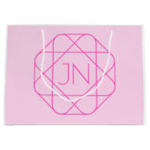 Cooles Monogramm, Angesagter Logo-Stil | Rosa und Große Geschenktüte (Vorderseite)