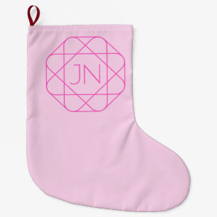 Cooles Monogramm, Angesagter Logo-Stil Rosa und Großer Weihnachtsstrumpf