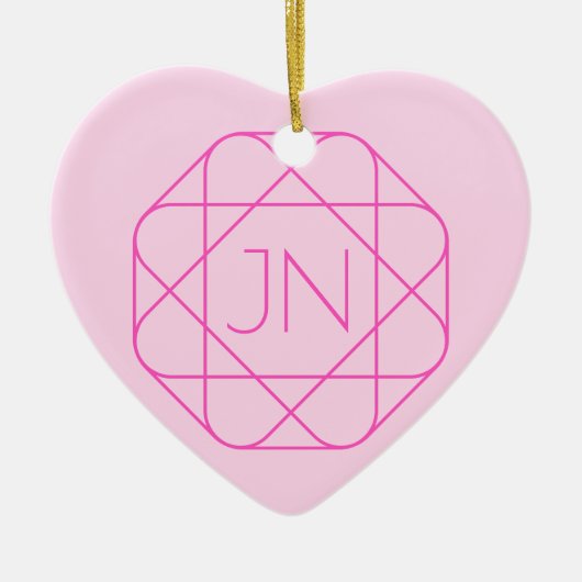 Cooles Monogramm, Angesagter Logo-Stil | Rosa und  Keramik Ornament (Vorne)