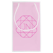 Cooles Monogramm, Angesagter Logo-Stil | Rosa und Kleine Geschenktüte (Rückseite)