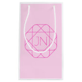 Cooles Monogramm, Angesagter Logo-Stil | Rosa und Kleine Geschenktüte (Vorderseite)