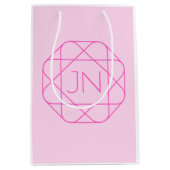 Cooles Monogramm, Angesagter Logo-Stil | Rosa und Mittlere Geschenktüte (Vorderseite)