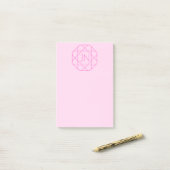 Cooles Monogramm, Angesagter Logo-Stil | Rosa und  Post-it Klebezettel (Auf Schreibtisch)