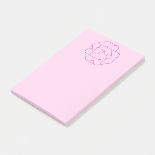 Cooles Monogramm, Angesagter Logo-Stil | Rosa und  Post-it Klebezettel (angewinkelt)