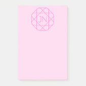 Cooles Monogramm, Angesagter Logo-Stil | Rosa und  Post-it Klebezettel (Vorderseite)