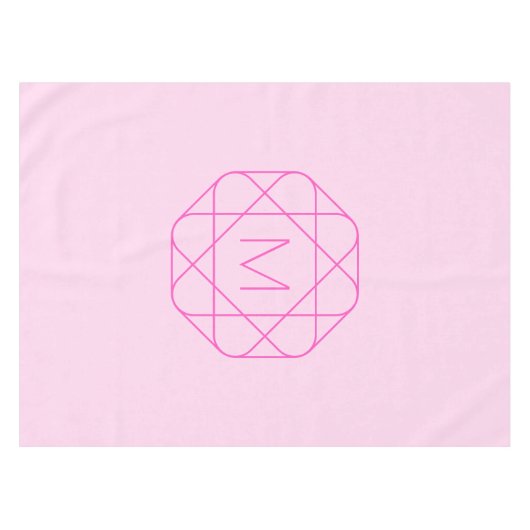 Cooles Monogramm, Angesagter Logo-Stil | Rosa und Tischdecke (Vorderseite (Horizontal))