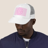 Cooles Monogramm, Angesagter Logo-Stil | Rosa und Truckerkappe (Beispiel)