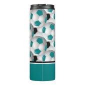 Cooles Monogramm-aquamarines schwarzes Thermosbecher (Rückseite)