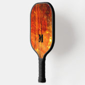 Cooles Monogramm für die Orangenschwarze Flame Pickleball Schläger (Links)