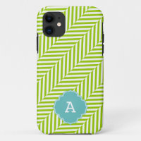 COOLES Monogramm Herringknochenmuster Limon türkis
