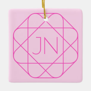 Cooles Monogramm, hipper Logo-Stil Pink & Magent Keramikornament