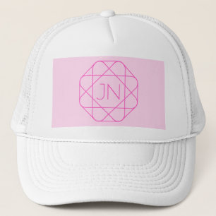Cooles Monogramm, hipper Logo-Stil   Pink & Magent Truckerkappe