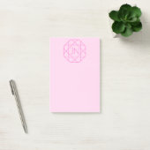 Cooles Monogramm, hipper Logo-Stil | Rosa & Magent Post-it Klebezettel (Büro)