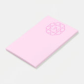 Cooles Monogramm, hipper Logo-Stil | Rosa & Magent Post-it Klebezettel (angewinkelt)