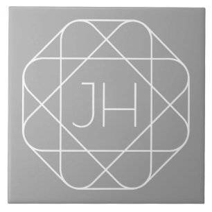 Cooles Monogramm, hipper Logo-Stil-Vibe Grau & W Fliese