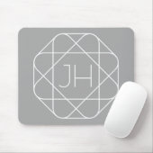 Cooles Monogramm, hipper Logo-Stil-Vibe | Grau & W Mousepad (Mit Mouse)