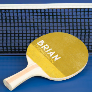 Cooles Monogramm Mustard Ping Pong Paddle Tischtennis Schläger