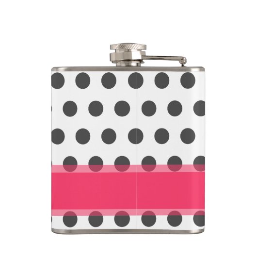 Cooles Monogramm-Muster für große Polka-Punkte Flachmann (Rückseite)