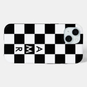 Cooles Monogramm Schwarz-weißes Prüfmuster Case-Mate iPhone Hülle (Rückseite (Horizontal))