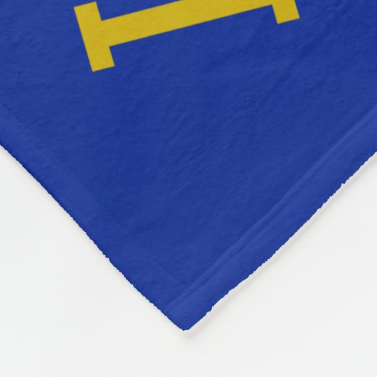 Cooles Monogramm und Name in blau und weiß Fleecedecke (Ecke)