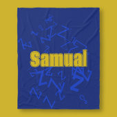 Cooles Monogramm und Name in Marineblau & Gold Fleecedecke