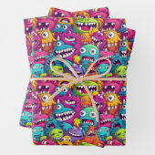 Cooles Monster Partys unisex Kinder Geschenkpapier Set (Beispiel)