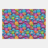 Cooles Monster Partys unisex Kinder Geschenkpapier Set (Vorderseite 2)