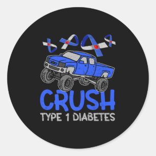 Cooles Monster Truck Cruype T1 Diabetes Awareness Runder Aufkleber