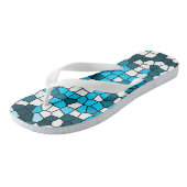 Cooles Mosaikmuster l Trendy blue l Summer Badesandalen (Schrägansicht)