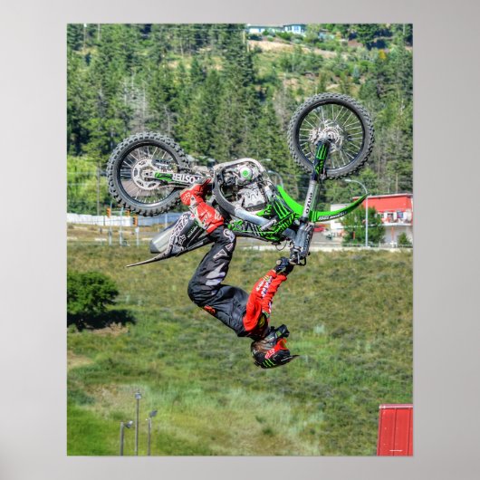 Cooles Motocross Extreme Freestyle Stunt Art 1 Poster (Vorne)