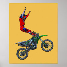 Cooles Motocross Extreme Freestyle Stunt Art 4 Poster