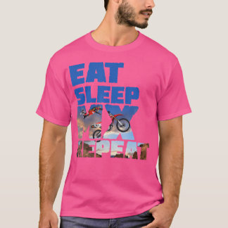 Cooles Motocross s essen Sleep Bmx wiederholen T-Shirt