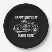 Cooles Motorrad Geburtstag Name Alter Männer Pappteller (Vorderseite)