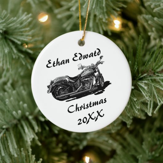 Cooles Motorrad Keramik Ornament (Baum)