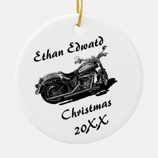 Cooles Motorrad Keramik Ornament (Vorne)