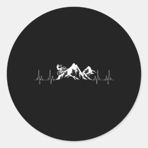 Cooles Mountainbike-Geschenk Herzschlag Lustiges R Runder Aufkleber