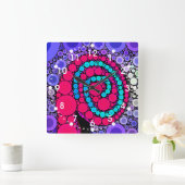 Cooles Muster der kreisförmigen Mitte Quadratische Wanduhr (Zuhause)