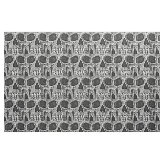 Cooles Muster des Gothic Skull Black and White Gru Stoff (Fat Quarter (45,7 x 55,9 cm))