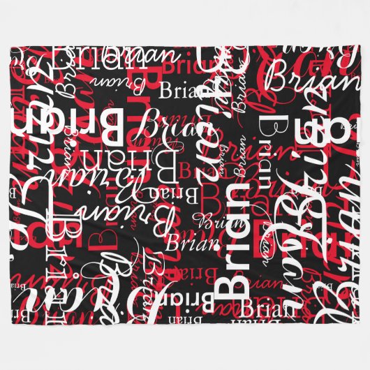 Cooles Muster für Rot und Weiß in Schwarz Fleecedecke (Vorderseite (Horizontal))