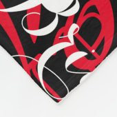 Cooles Muster für Rot und Weiß in Schwarz Fleecedecke (Ecke)