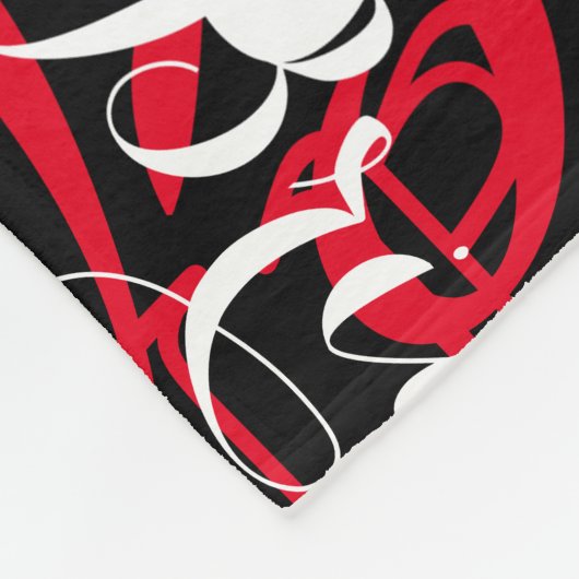 Cooles Muster für Rot und Weiß in Schwarz Fleecedecke (Ecke)